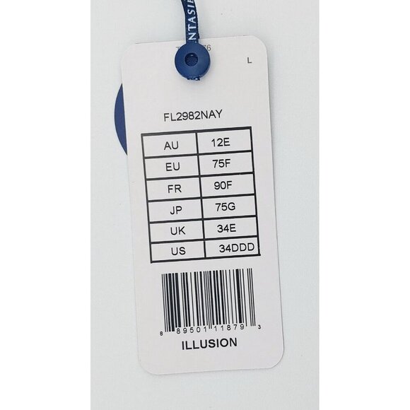 FANTASIE Illusion FL2982NAY BLUE Size US 34DDD Underwired Side Support Bra NEW - Picture 6 of 7